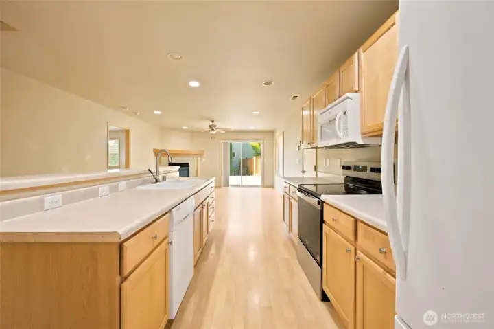 Kitchen open to family room