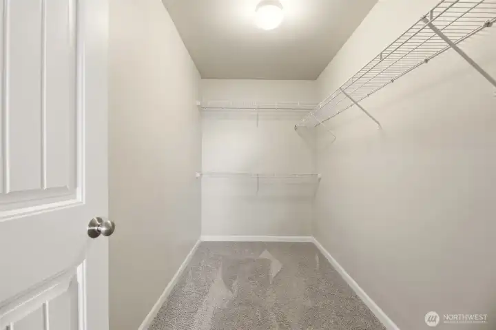 Primary suite with walk-in closet