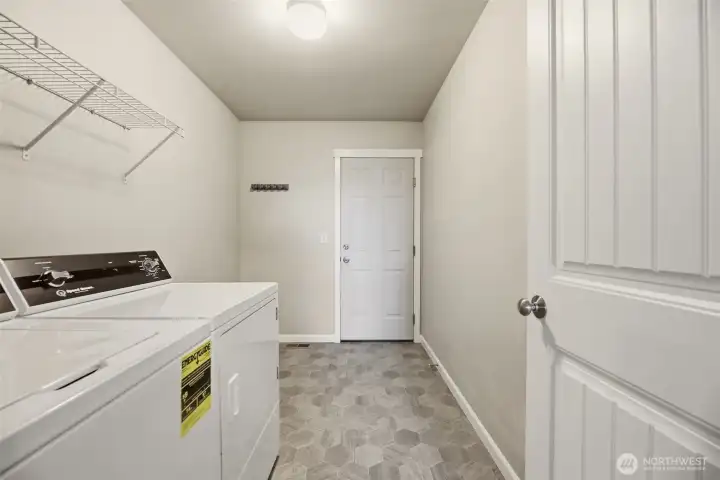 Utility room near garage