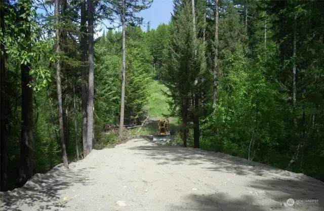 Road graded into property