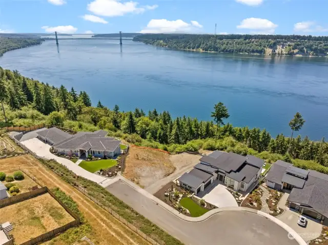 This premium gated community offers views like no other.  Full panoramic views of the Narrows, the Puget Sound and nature.