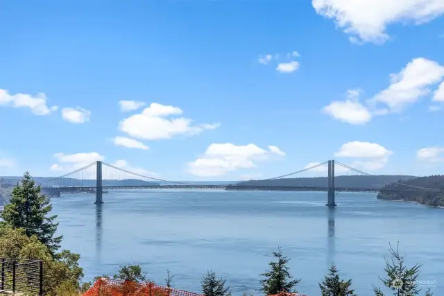 The iconic Narrows Bridge and ever changing water activity on the Puget Sound is a view that will never get old.