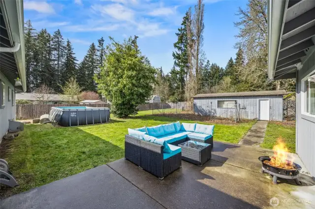 Partially fence backyard-Comes with pool!