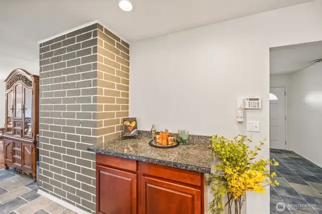Extra counter space and cabinets