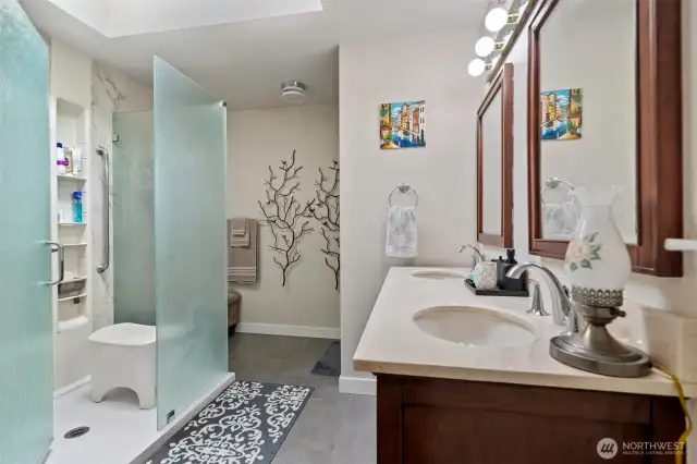 Freshly remodeled Primary Bathroom