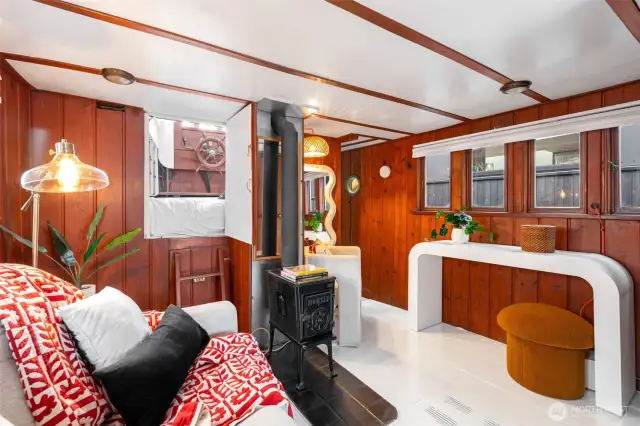 Room for Additional Guests With Staged Single Sleeper Pull-out Sofa.