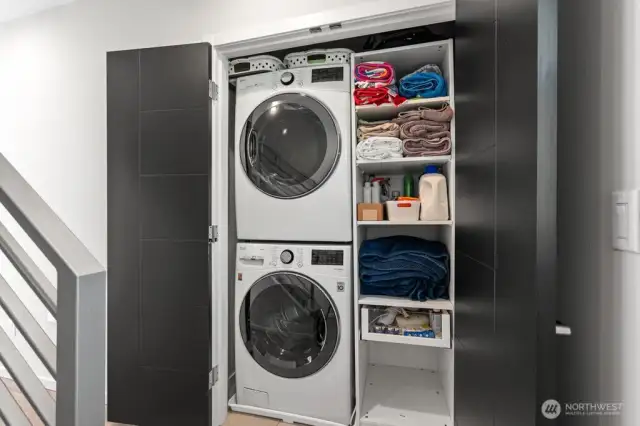 Custom built-ins for extra laundry storage