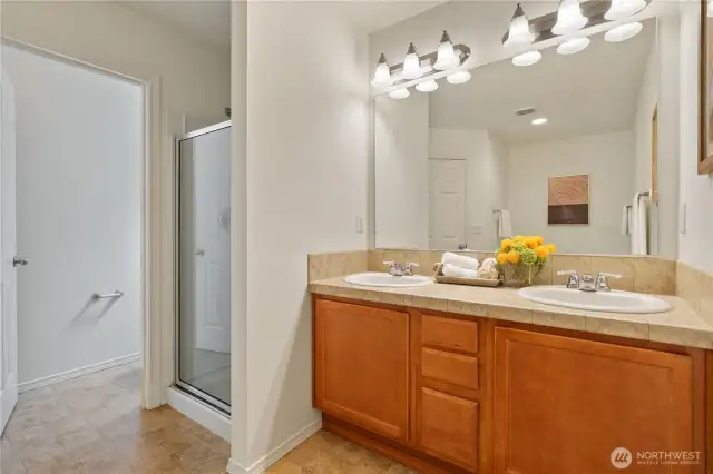 Walk-in closet and a luxurious 5-piece bath