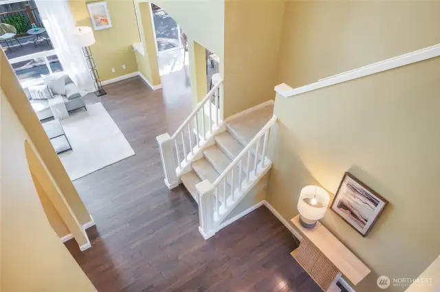 View of the entry from the upper landing.