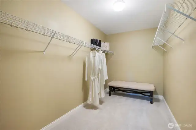 Primary walk-in closet.