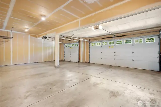 3 car garage with room for storage.