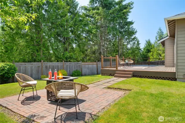 Off the main deck is the perfect spot for a fire table.