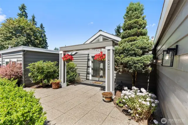 Private and welcoming French door entry.