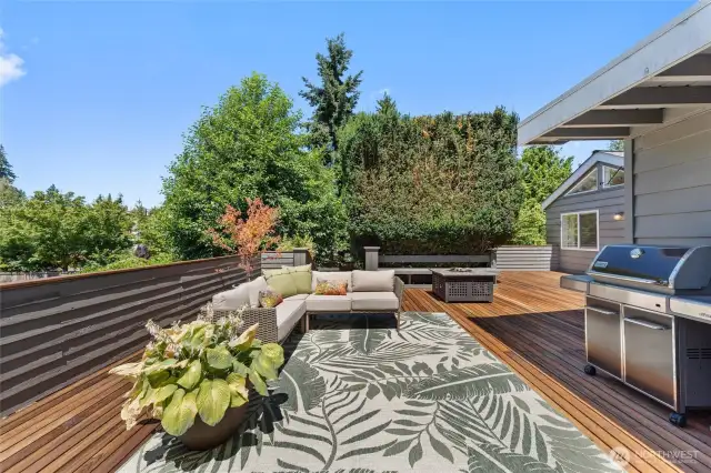 Expansive deck ready for all your backyard entertaining. BBQ stays.