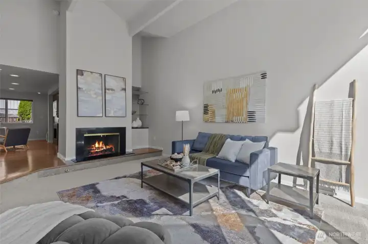 After the sun goes down, gather around the cozy fireplace and enjoy fall evenings in the PNW.