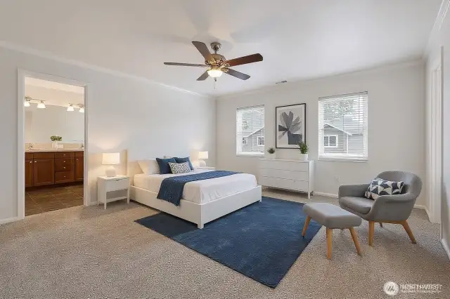 Virtually Staged primary bedroom.