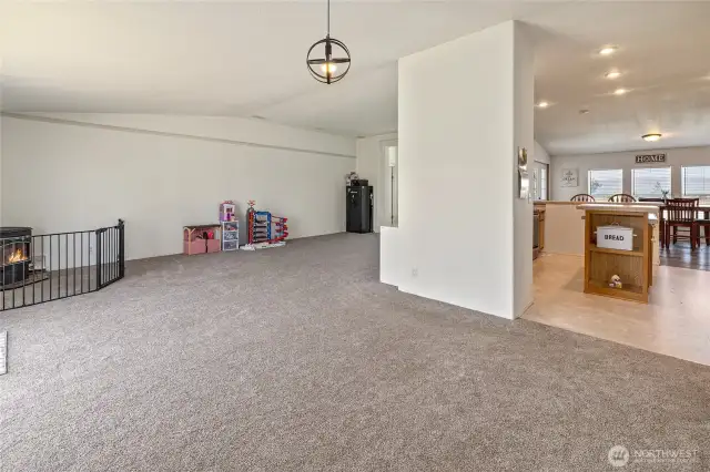 Family room space off kitchen