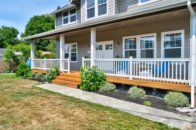 Front porch has been freshly stained!