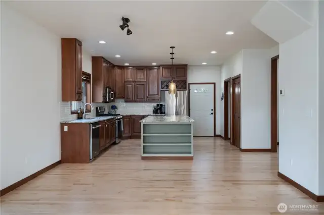 Kitchen view from living room.
