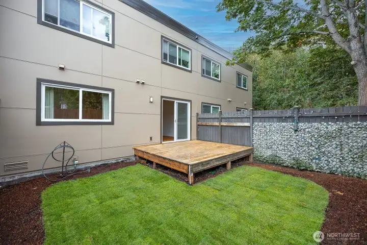Rare outdoor deck and large yard. Perfect for pets and entertaining.
