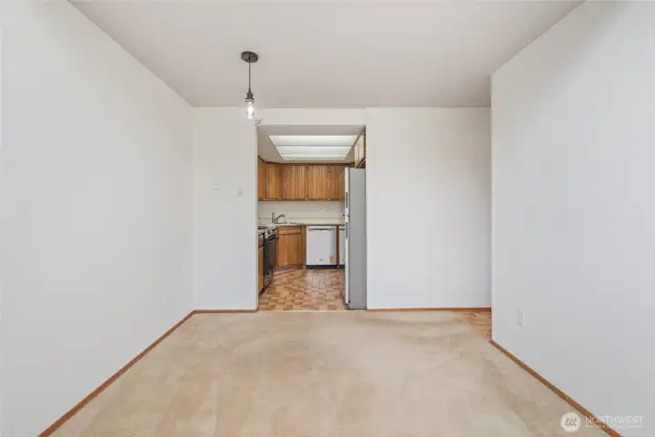 Room looking back towards the kitchen area