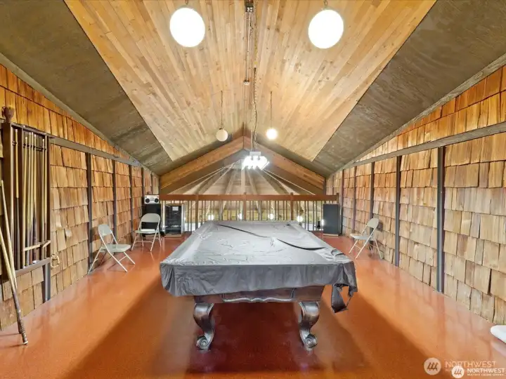 Pool table in the upper-level game room.