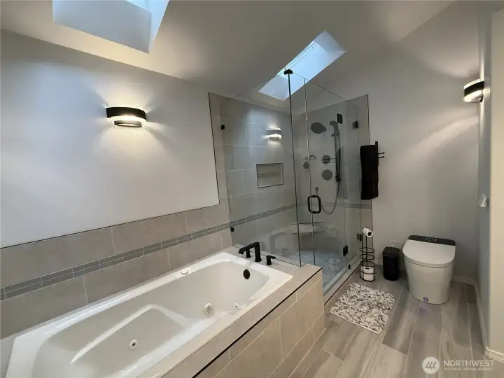 Primary bath with new bidet.