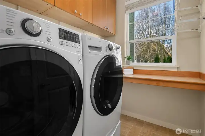 Laundry room and large pantry area.