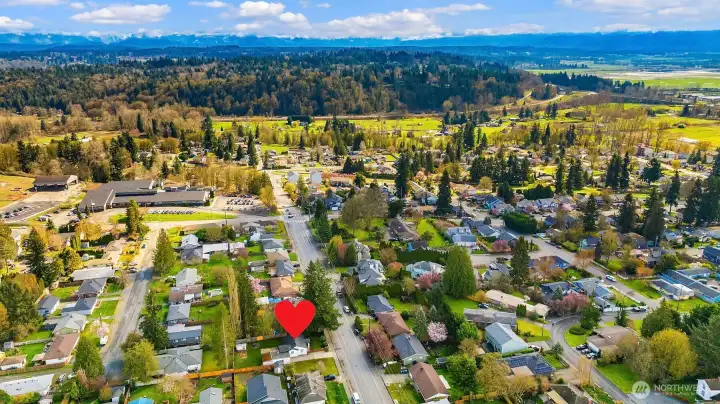 Aerial view looking East. Emerson Elementary in the upper left.