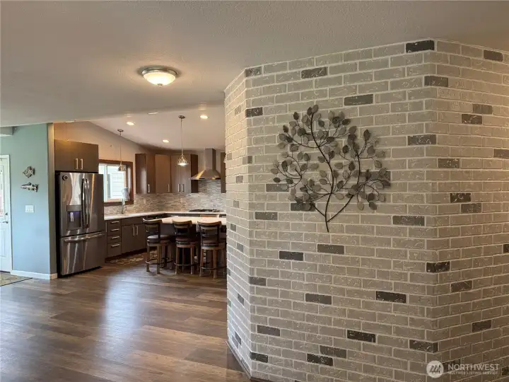 Open concept living with Vaulted ceilings.