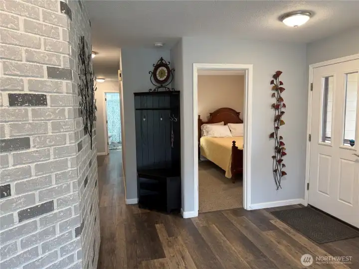 On the other side of the house are the bedrooms. 1st bedroom.