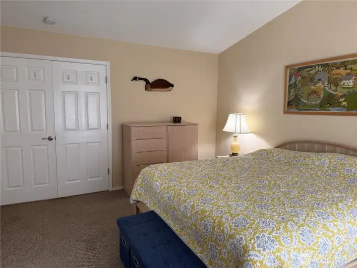 View of the Primary suite with double doors closed.