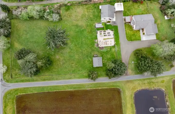 The entire property is fence so farm animals can roam.