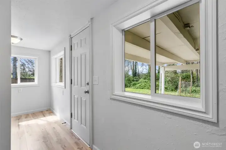 Easy access to backyard for cookouts.