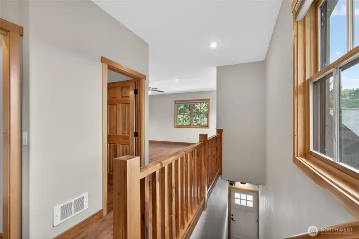 Stairway up to apartment over the garage