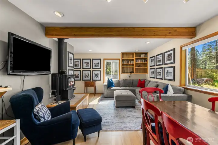 Wood burning fireplace