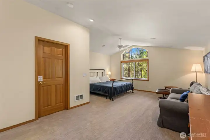 The generous layout easily accommodates both sleeping and sitting areas, creating a comfortable private escape.