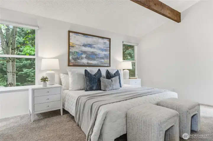 Vaulted ceilings and lots of natural light.
