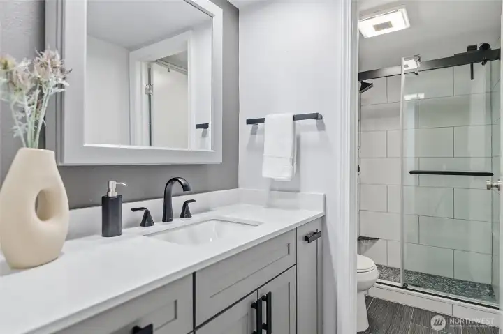Primary bath has been updated.
