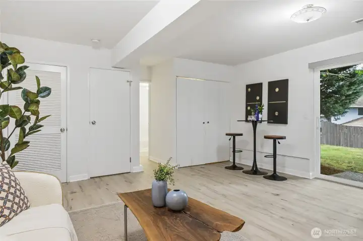Lower level bonus room with access to backyard.