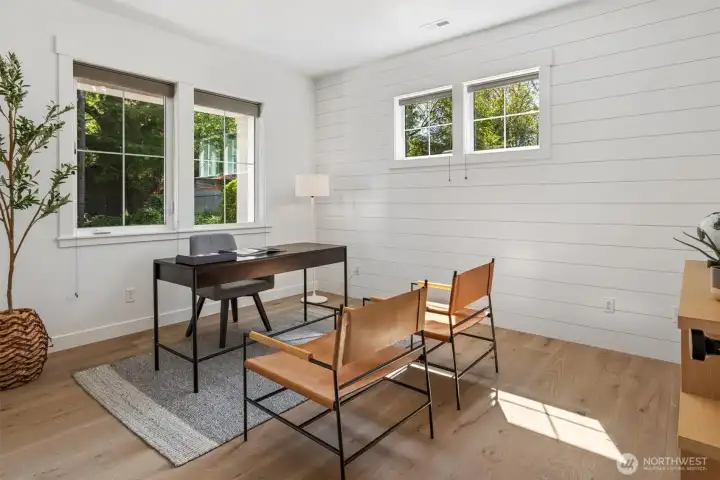 A dedicated office / den on the main level. The perfect place to work or simply enjoy a quiet retreat.