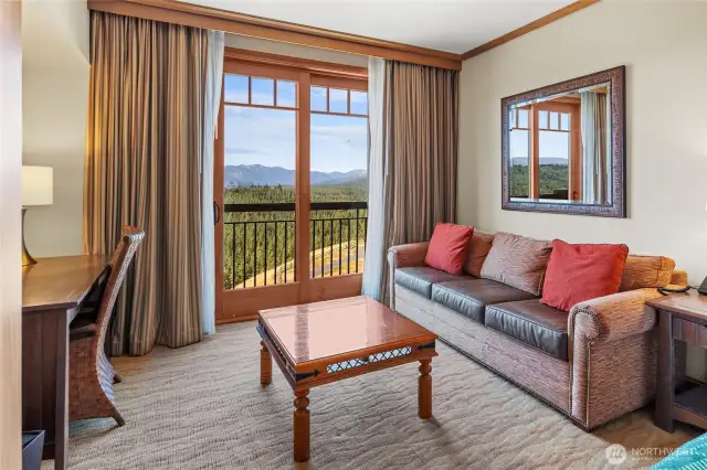 Sofa sleeper in living room.