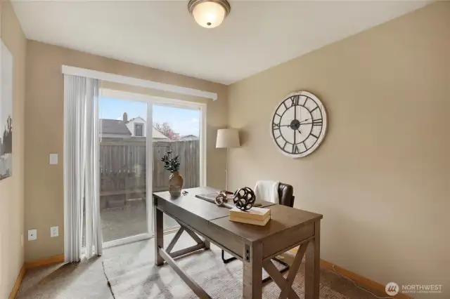 Downstairs find the perfect home office.  Or, make it the third bedroom, you decide!