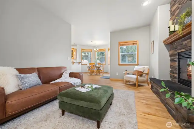 Cozy space to unwind in family room.