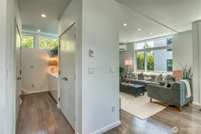 Built-in sotrage closets and shelving