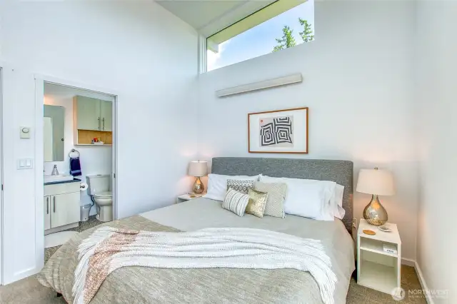 The primary bedroom has an ensuite 3/4 bath.