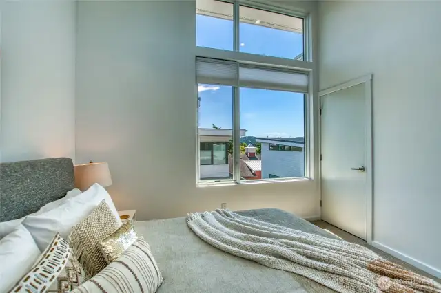 Vaulted ceilings expand the light and the views over Eastsound.