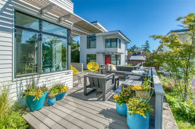 The home is located away from the road, tucked back for privacy.