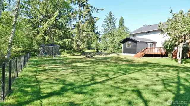 Fenced Backyard and rear of the home.