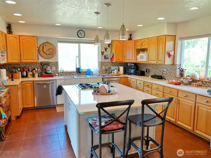 Plenty of cabinets and counter space.